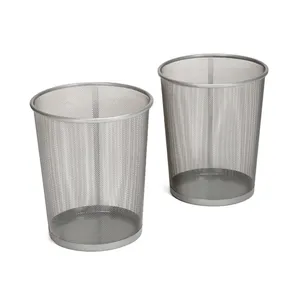 Cubos de basura hechos a mano de estilo moderno Premium, cubo de basura para todos los contenedores de basura interiores, caja de cesta de almacenamiento en diseño de red de Metal de alta calidad - Product Image 1