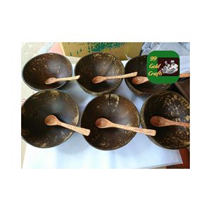 BOL EN COQUE DE NOIX DE COCO NATURELLE POLI MATÉRIAU ÉCOLOGIQUE POUR LA FABRICATION DE BOUGIES SALADE ET LA DÉCORATION INTÉRIEURE - Product Image 5