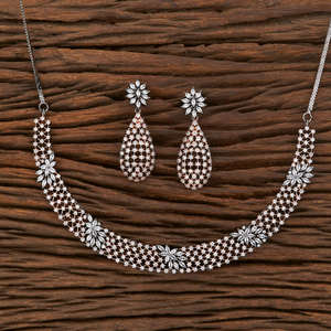 ผู้ค้าส่งและผู้ส่งออกชุดสร้อยคอเพชรแบบอเมริกันคลาสสิกชุบทองคำดำสำหรับสุภาพสตรี 422613 - Product Image 1