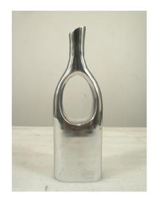 Vase de bouteille en aluminium de nickel martelé par vase argenté de long cou pour décoratif à la maison - Product Image 3