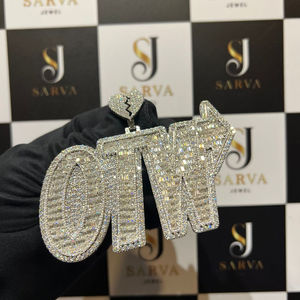 925 Silver VVS Diamond Pendant <b>Necklace</b> High Quality Big Full Micro Paved IGI Certified VVS <b>Moissanite</b> Diamond Hip Hop Men's - Product Image 4