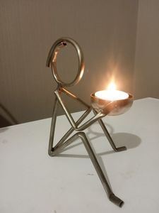 Venta de fábrica industrial, candelabro de Metal negro Vintage con Pedestal de vidrio para bodas, fiestas, decoración del hogar, eventos - Product Image 5