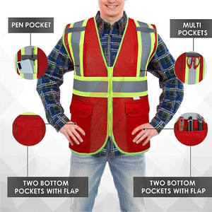 Veste de sécurité réfléchissante imperméable de qualité supérieure pour hommes, nouvelle arrivée en gros, conforme à la norme ANSI de classe 1, pratique pour les voyages, professionnelle - Product Image 2