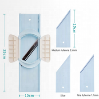 Multifunctionele handmatige plastic groentesnijder mandoline met veiligheidsbescherming 3-in-1 julienne-snijder met verstelbare dikte