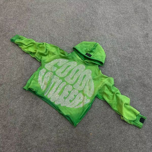 Sudaderas con capucha de poliéster y algodón ligeras de alta calidad con diseño de diamantes de imitación hecho a medida para la temporada de invierno - Product Image 3