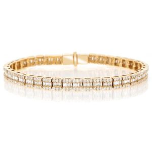 Tennis <b>Bracelet</b> 14k Gold Bezel Setting Emerald Cut, Moissanite Diamond Tennis <b>Bracelet</b> Anniversary Gift <b>Fine</b> Jewelry - Product Image 4