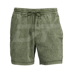 Pantalones cortos de algodón hechos con logotipo de impresión personalizada para tamaño adulto Pantalones cortos de fabricación de Pakistán para lavado ácido - Product Image 1