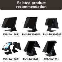 Terminal de point de vente 15,6 pouces, système de point de vente pour magasin de détail, processeur Intel Core i3, Windows 7/8/10, blanc/noir, écran unique, imprimante