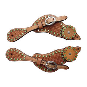 Premium hommes femmes cuir éperon sangles équitation baril course rodéo spectacles équestres réglable Western éperon sangles ajustement - Product Image 2