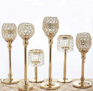 Centro de Mesa de Boda de Lujo, Alta Calidad, Bola de Cristal, Base Alta de Aluminio Plateado, Cristal Decorativo - Product Image 5