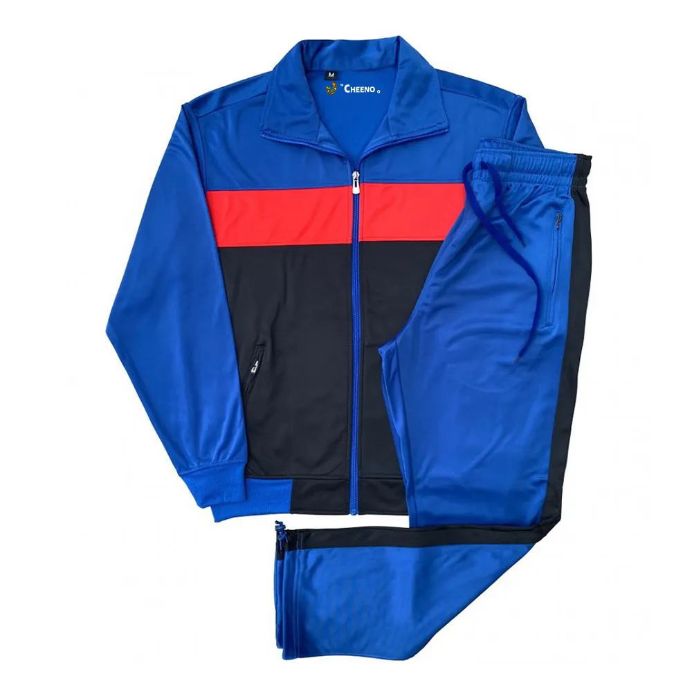 Low MOQ Custom Tracksuit For Men Polyester Sportswear elasticated waist slim fit sports track suit men bulk wholesale tracksuit