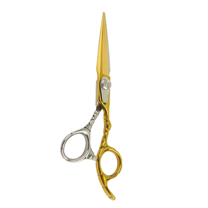 Salon de beauté professionnel en acier inoxydable or argent couleur ciseaux de coupe de cheveux 6 pouces ciseaux de barbier argent vis réglable - Product Image 6