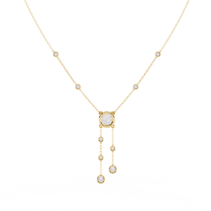 Collar de diamantes cultivados en laboratorio de corte brillante redondo Premium 14K oro rosa amarillo oro blanco IGI certificado DE VS VVS joyería brillante - Product Image 5