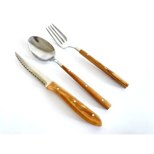 Ensemble en bois de 6 couverts utilisés dans la cuisine café de table usage domestique couleur marron couverts finis poignées de créateur personnalisées - Product Image 4