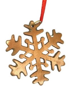 Metal muñeco de nieve decorativo Navidad temporada usado copo de nieve hierro dorado Mtaerial Navidad colgante decoración ornamento - Product Image 3