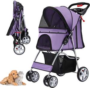 TH-PSP-470 Lightweight Aluminium Frame <b>Pet</b> Travel Carrier Sturdy Design <b>Car</b> <b>Seat</b> 4 Wheeler Travel Stroller for <b>Pets</b> - Product Image 1