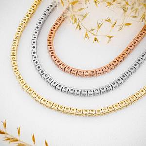 18K Real Gold Luxury High Jewelry Custom Made Tennis <b>Chain</b> Necklace 18k 22k Pure Gold Natural <b>VVS</b> <b>Diamond</b> Gold <b>Chain</b> Necklaces - Product Image 3