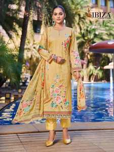 Impresión digital de algodón de césped Salwar Kameez indio y pakistaní Premium con bordado Precio al por mayor para fiestas - Product Image 3