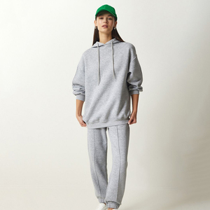 Ensemble de survêtement en molleton pour femme, logo personnalisé, poids lourd, automne-hiver, 2 pièces, jogging, vêtements de sport, ensemble de survêtement imprimé, vêtements d'entraînement - Product Image 3