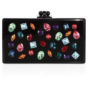 Pochette décorative en pierre d'agate Design de luxe Sacs faits à la main Argent Soirée Designer Prêt à expédier Sa Résine Mosaïque avec longue chaîne en métal - Product Image 4