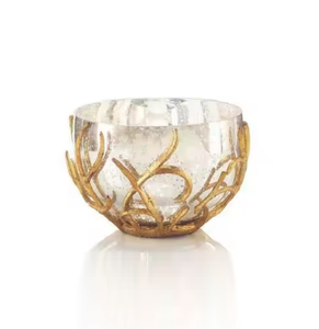 Bol de service en métal de style moderne Finition argent antique unique Ustensiles de cuisine de qualité supérieure Technique sculptée pour servir le mélange - Product Image 5