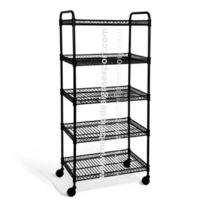 Almacenamiento de metal rodante de 5 niveles con cestas para cocina, organizador de gabinete de especias y uso de despensa - Product Image 4