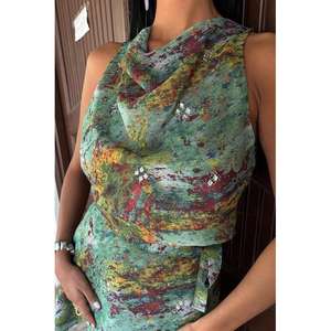 Ensemble ethnique de style bohème orné de cristaux 9587, fabriqué en tissu de mousseline - Product Image 3