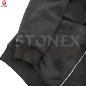 Sweats à capuche en éponge française de haute qualité pour hommes personnalisés avec fermeture éclair en chenille brodée Active Regular Wear à bas prix pour l'hiver - Product Image 5