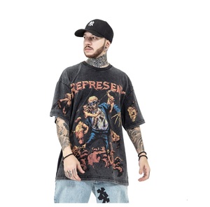 Camisetas de media manga para hombre, camisas con estampado de algodón 100% personalizado, ropa de gimnasio con logotipo, venta al por mayor - Product Image 1