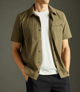 <span class=keywords><strong>Camicie</strong></span> Casual Eleganti da <span class=keywords><strong>Uomo</strong></span> Personalizzate 100% Cotone <span class=keywords><strong>con</strong></span> Ricamo <span class=keywords><strong>Manica</strong></span> <span class=keywords><strong>Corta</strong></span> <span class=keywords><strong>con</strong></span> Bottoni e Tasche - Product Image 2