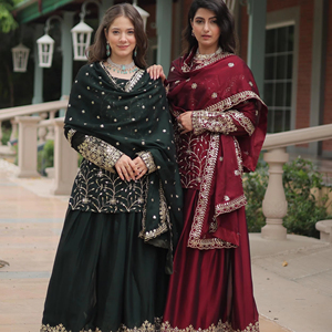 Kurti indio con seda Rangoli con lentejuelas pesadas e hilo bordado trabajo para mujeres precio asequible desgaste de fiesta - Product Image 1