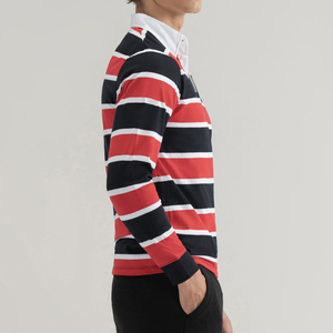 ชุดกีฬาผ้าโพลีเอสเตอร์100% สำหรับผู้ใหญ่เสื้อรักบี้มืออาชีพระบายอากาศได้ดี - Product Image 3