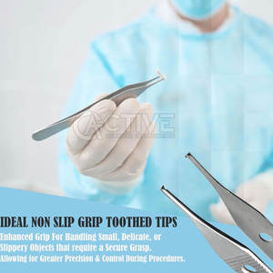 Fórceps de tejido Adson de suministro hospitalario, herramienta Médica Quirúrgica de acero inoxidable, fórceps de tejido Adson de 12cm - Product Image 2