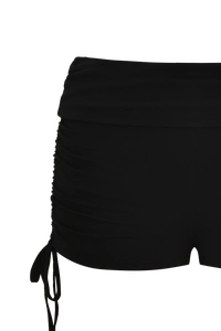 VARLDENS High Quality Ultra-Micro Seduction Women's Halter Crop <b>Top</b> & Shorts Set Blackout Siren Above Knee Length - Product Image 6