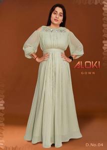 2024 Summer O-Neck Crepe Rayon Woven Patchwork <b>Mirror</b> Work Floral Print New Solid Floor-<b>Length</b> Casual Girls'/Women's Washable - Product Image 4