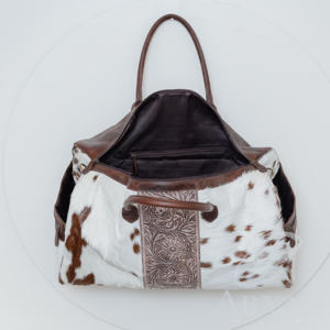 Bolso de Cuero de Vaca Hecho a Mano con Correa Ajustable PARA EL Hombro, Bolsa de Lona con Bolsillo Interior - Product Image 6