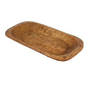 Nuevo cuenco de madera de forma redonda de diseño Simple, cuenco y servidor decorativo pulido de madera con acabado de color marrón - Product Image 6