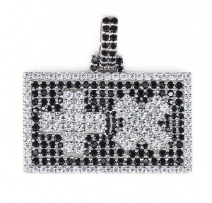 Colgante de Plata de Ley 925 con Diamante Moissanite Plus X, Colgante de Diamante Blanco y Negro, Joyería de Moissanite, Colgante Personalizado - Product Image 2