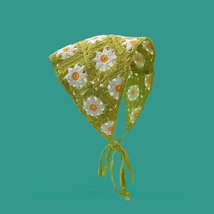 Fascia <span class=keywords><strong>per</strong></span> capelli floreale all'uncinetto, foulard da donna, sciarpa <span class=keywords><strong>per</strong></span> capelli con margherite, fascia vintage <span class=keywords><strong>per</strong></span> ragazze - Product Image 2
