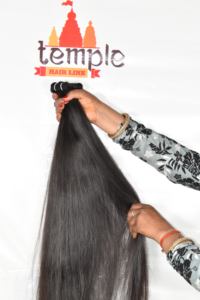 100% Machine double trame vague profonde couleur naturelle cheveux femmes noires cuticule aligné temple indien tissage Extensions de cheveux humains - Product Image 5