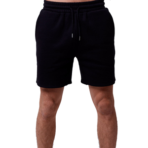 Short de sport respirant pour homme, style de rue 100% coton, haut noir solide, tendance pour l'entraînement et la course - Product Image 5