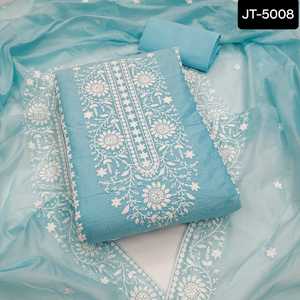 New Designer <b>Wedding</b> and Festival Wear Fancy Thread Embroidery Work Salwar Kameez <b>Suit</b> with Semi Modal Heavy Work Dupatta Set - Product Image 6