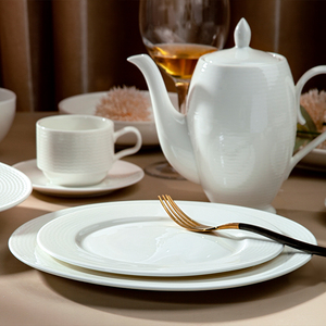 Juego de Vajilla Cuadrada de <span class=keywords><strong>Porcelana</strong></span> Fina <span class=keywords><strong>Checa</strong></span> Blanca para Bodas, Vajilla Nórdica para Restaurantes, Vajilla de Cerámica - Product Image 4