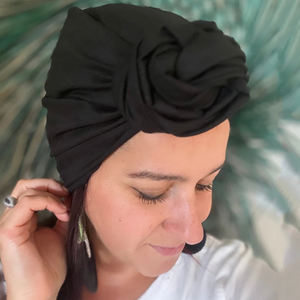 HZM-25597 <span class=keywords><strong>bricolage</strong></span> bohème croix noeud bandeaux pour femmes filles couleur Pure tête écharpe froissé Turban chapeaux pull Bonnets - Product Image 6