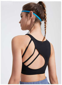 Sujetador Deportivo Sexy de Alta Calidad al por Mayor, Ropa de Gimnasio y Yoga para Mujer, Espalda Descubierta, Cuello Alto, a Prueba de Impactos, con Diseño Calado - Product Image 3