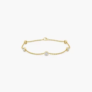 Pulsera de tenis de alta calidad, Diamante nupcial vinculado con VVS, regalo de chapado en oro plata de 18 quilates para ella - Product Image 2