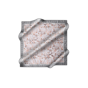 Grey Floral <b>Square</b> <b>Scarf</b> Polyester Custom Design - Product Image 1