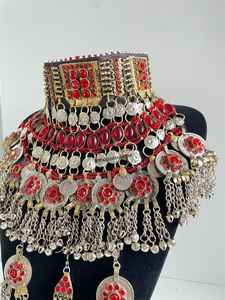 Usine directe fabriqué à la main à la mode Turquoise Style afghan fiançailles ensembles de bijoux de fête de mariage femmes en acier inoxydable personnalisé - Product Image 4