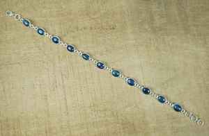 <b>Blue</b> Kyanite Sterling Silver <b>Bracelet</b> Adjustable Gemstone Jewelry Handmade Natural <b>Crystal</b> <b>Bracelet</b> - Product Image 4