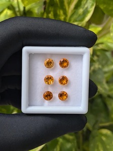 พลอยซิทรินทรงบริลเลียนต์คัท ขนาด 6 มม. สีเหลือง 6 เม็ด น้ำหนัก 0.8-1.5 กะรัต รับรองโดยผู้เชี่ยวชาญภายนอก แท้ 100% สำหรับทำเครื่องประดับ - Product Image 2